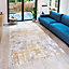 Silver Gold Abstract Modern Easy to Clean Abstract Rug For Dining Room Bedroom And Living Room-80cm X 150cm