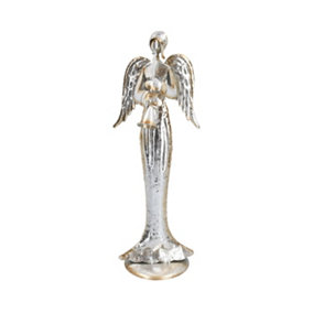 Silver & Gold Angel Wings Sculpture Ornament Statue Metal Decoration Figurine