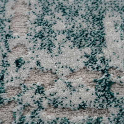 Silver Green Distressed Abstract Modern Textured Area Rug 120x170cm