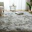 Silver Grey 200x300cm Large Soft Touch Rug Antiskid Shaggy Rug Fluffy Bedroom Rugs Modern Tie-dye Carpet