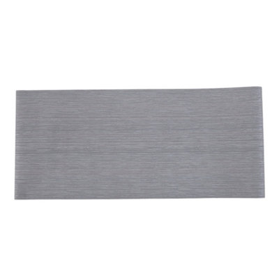 Silver Grey 3D Grasscloth Waterproof Flocked Line Stripes Wallpaper Roll 950cm