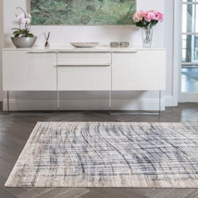 Silver Grey Abstract Abstract Modern,Natural Fibers Wool Rug For Bedroom & Living Room-240cm X 330cm