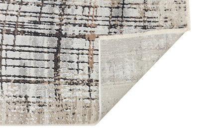 Silver Grey Abstract Abstract Modern,Natural Fibers Wool Rug For Bedroom & Living Room-240cm X 330cm