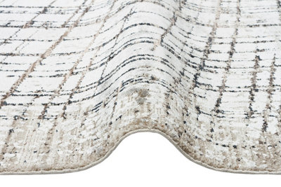Silver Grey Abstract Abstract Modern,Natural Fibers Wool Rug For Bedroom & Living Room-240cm X 330cm