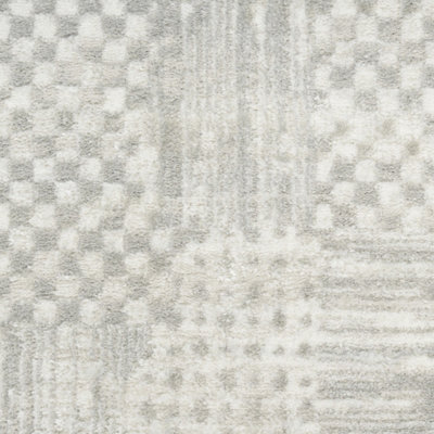 Silver Grey Abstract Modern Living Room Bedroom & Dining Room Rug-274cm ...