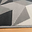 Silver Grey Diamond Geometric Living Room Rug 160x230cm