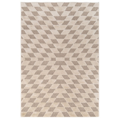 Silver Grey Diamond Living Area Rug 120cm x 170cm