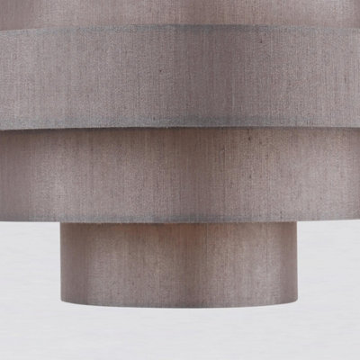 Silver Grey Faux Silk 5 Tier Light Shade