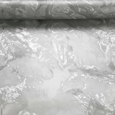 Silver Grey Liquid Marble Wallpaper Metallic Shimmer Swirl Ripple ...