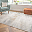 Silver Grey Metallic Distressed Abstract Area Rug 200x290cm