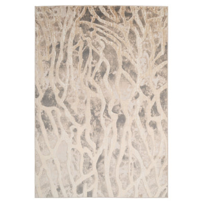 Silver Grey Metallic Marble Lustre Sheen Rug 120x170cm