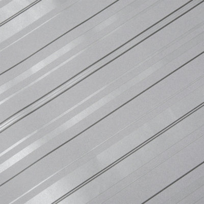 Silver Grey Straight Striped  Non Woven Wallpaper Roll 5m²