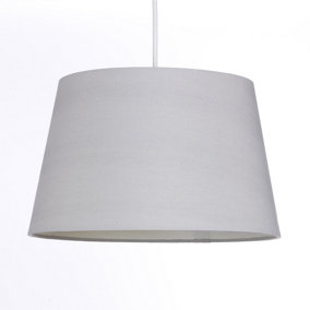 Silver Grey Tapered Drum Shade for Ceiling and Table Lamp 12 Inch Shade