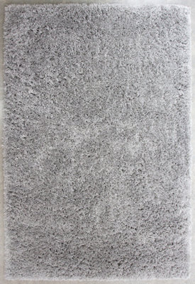 Silver Grey Thick Soft Shaggy Area Rug 120x170cm
