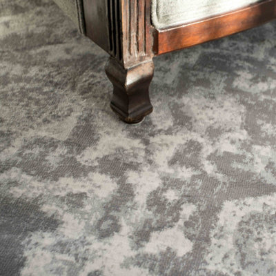 Silver Grey Traditional Medallion Bordered Round Circlular Rug 120cm ...