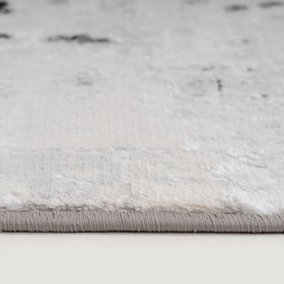 Silver Grey Transitional Contemporary Abstract Living Area Rug 190x280cm