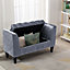 Silver Grey Velvet Storage Bed End Bench Ottoman Chaise Pouffe Stool