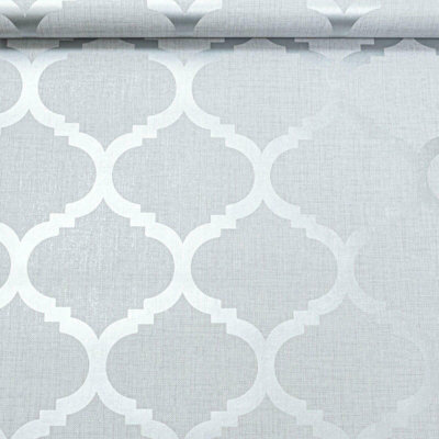 Silver Grey Wallpaper Plain Luxury Glitter Metallic Modern Shiny Various Designs M24209 - Grey Trellis