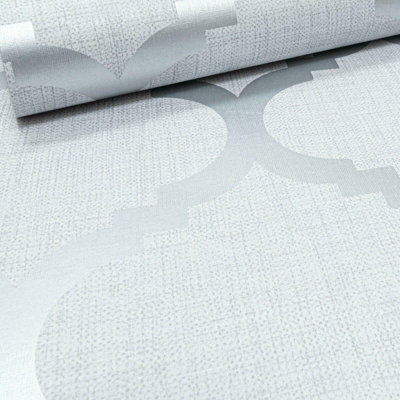 Silver Grey Wallpaper Plain Luxury Glitter Metallic Modern Shiny Various Designs M24209 - Grey Trellis