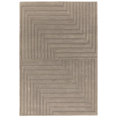 Silver Grey Wool Easy to clean Optical/ (3D) Handmade , Luxurious , Modern , Wool Rug for Living Room, Bedroom - 200cm X 290cm