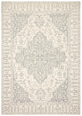 Silver Grey Wool Rug for Living Room and Bedroom-120cm X 170cm