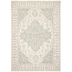 Silver Grey Wool Rug for Living Room and Bedroom-200cm X 290cm