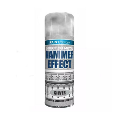 Silver  Hammer Effect Spray Direct to Metal Auto Interior Exterior Rust 400ML