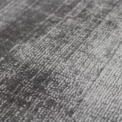 Silver Handmade , Luxurious , Modern , Plain Easy to Clean Viscose Rug for Living Room, Bedroom - 66 X 240 (Runner)