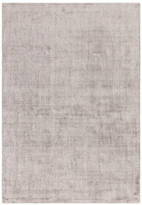 Silver Handmade Luxurious Modern Plain Sparkle Rug For Bedroom & Living Room-200cm X 290cm