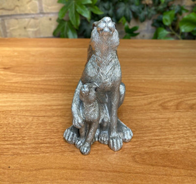 Silver Hare and Baby Home Ornament - 5