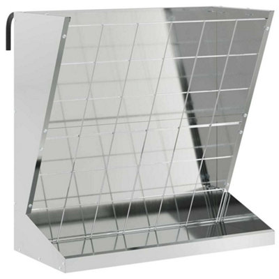 Silver Hay Feeder 71 x 33 x 70 cm Galvanised Steel, 5kg Capacity ...