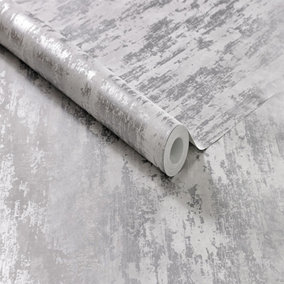 Silver Industrial Texture Boutique Wallpaper 104132