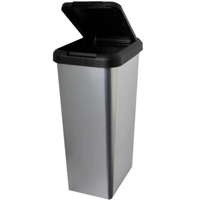 silver kitchen bin 45 liter 45l Swing bin lift top bin touch top bin ...