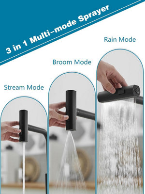 Silver Kitchen Tap with G1/2 Pull Out Shower Head