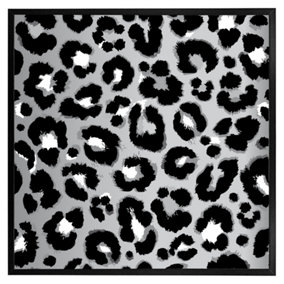 Silver leopard print (Picutre Frame) / 24x24" / Black