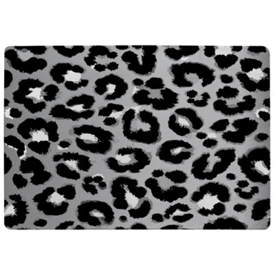 Silver Leopard Print Special Soft Home Rug