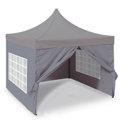 Silver Lined Pop Up 2.5x2.5m Gazebo Dark Grey