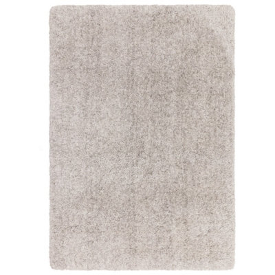 Silver Luxurious , Modern , Plain , Shaggy Easy to Clean Rug for Living Room, Bedroom - 160cm X 230cm