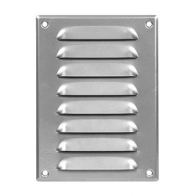 Silver Metal Air Vent Grille 140mm x 190mm Fly Screen Flat