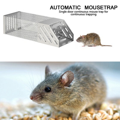 Silver Metal Humane Automatic Continuous Mouse Trap Cage Rat Catcher ...