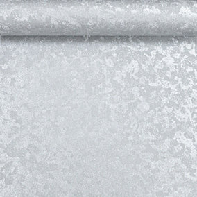 Silver Metallic Textured Wallpaper Plain Sequin Effect Heavy Weight Thick Vinyl