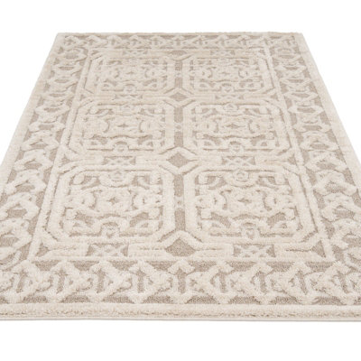 Silver Modern Abstract Living Area Rug 120cm x 170cm