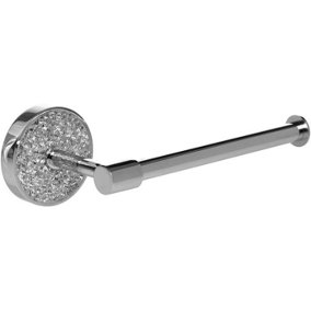 Silver Mosaic Toilet Roll Holder Wall Mounted
