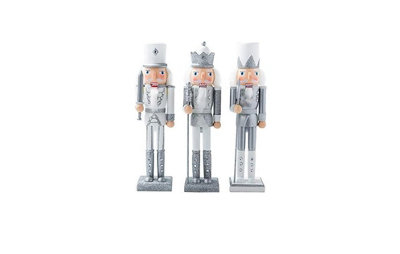 Silver Nutcracker Christmas Table Top Soldier - 30cm/11.8in Price Comparisons | Compare The Build
