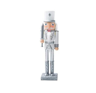 Silver Nutcracker Christmas Table Top Soldier With Sword - 30cm Price Comparisons | Compare The Build