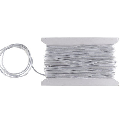 Silver Nylon Cord 1.2mm Braided Rope, 10 Metres
