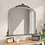 Silver Ornate Arched Wall Hanging Large Glass Framed Mirror Garden Decoration 105 x 109CM
