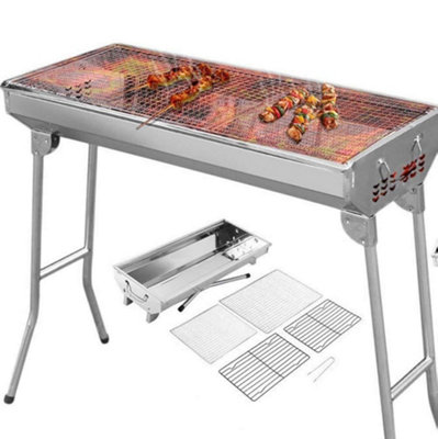 Silver Outdoor BBQ Table for Barbecue Preparation, Serving and Garden ...