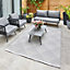 Silver Outdoor Rug, Geometric Striped Stain-Resistant Rug For Patio Decks, 3mm Modern Outdoor Area Rug-160cm X 220cm