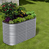 Silver Oval Shaped Galvanized Raised Garden Beds Outdoor Metal Planter Box for Vegetables Gardening 160cm W x 80cm D